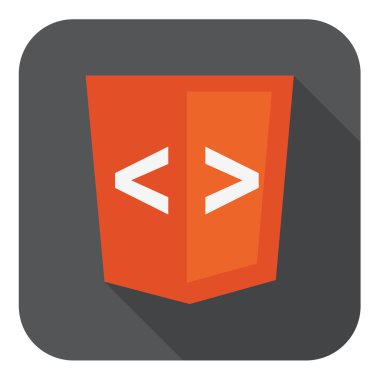 html etiket üstünde belgili tanımlık perde ile portakal kalkan vektör çizim