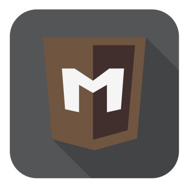 vektör çizim Mongo'yu da m harfi ile hafif kahverengi kalkan