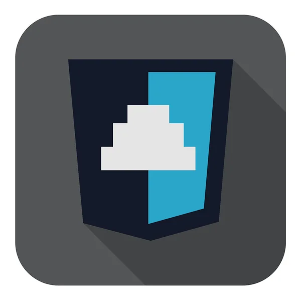 Εικονογράφηση φορέας σκούρο μπλε ασπίδα με javascript κουμπί, — Διανυσματικό Αρχείο