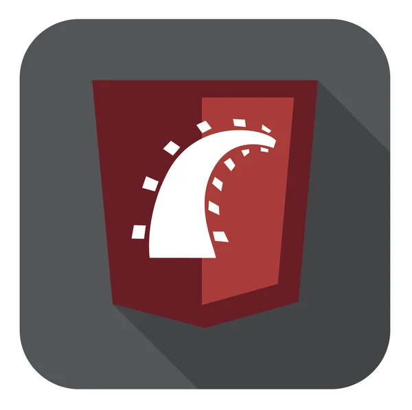 ruby on rails işareti ile koyu kırmızı kalkan vektör çizim 