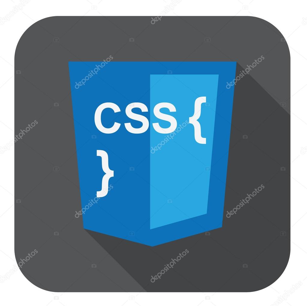 Vector illustration of blue shield with css style and curves on