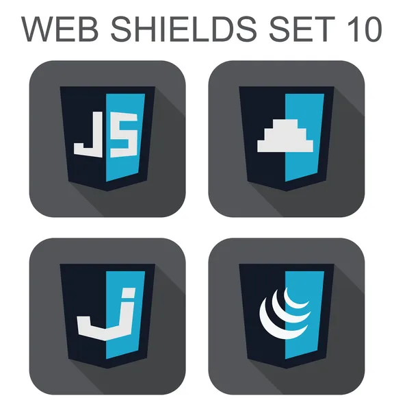 Vector collection of javascript web development shield signs: j Stock ...