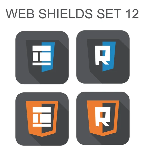 Vector collection of javascript web development shield signs: j Stock ...