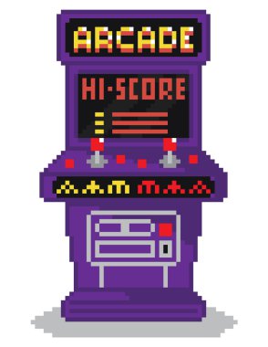 vektör çizim - piksel sanat tarzı arcade kabine çizimi,
