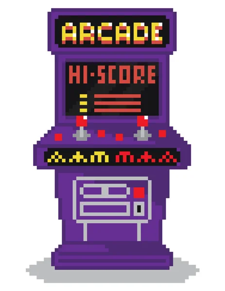 Vector illustration - pixel art style drawing of arcade cabinet, — Stock Vector