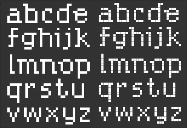 Векторна ілюстрація піксельного мистецтва в стилі абс, літери в нижньому регістрі , — стоковий вектор