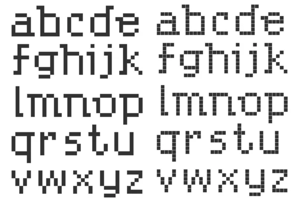 Векторная иллюстрация букв ABC в стиле пиксельного искусства, строчных букв , — стоковый вектор