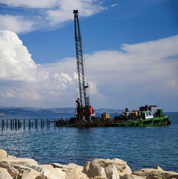 Hydraulic pile driver machine — Stock Photo, Image