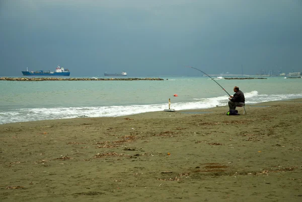 Pesca in inverno Fotografia Stock