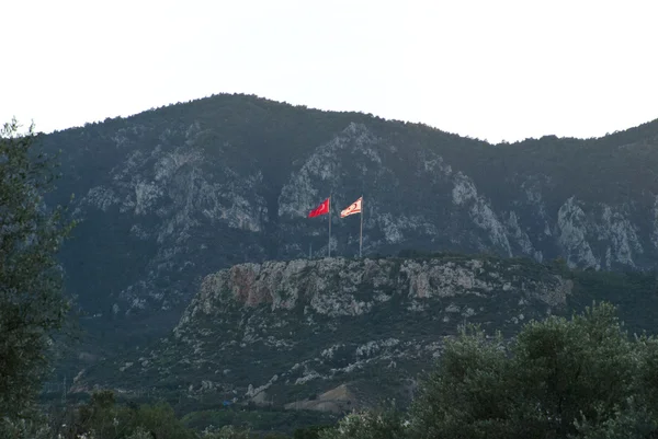 トルコとトルコの旗北キプロス — ストック写真