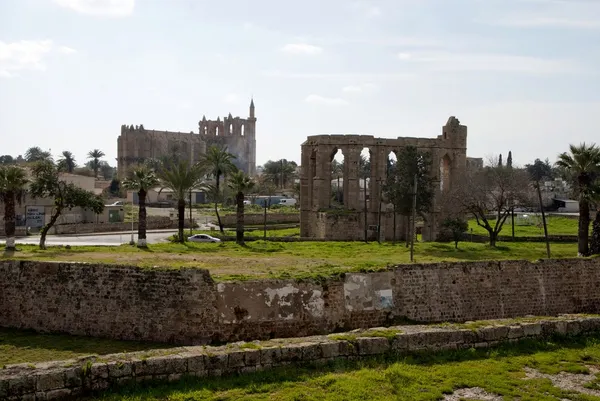 Panoramiczny widok na starożytne miasto famagusta, Cypru Północnego — Zdjęcie stockowe