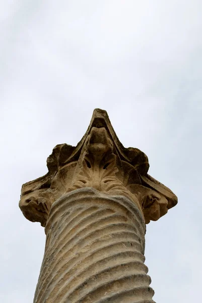 Ancienne colonne ionienne en salamis — Photo