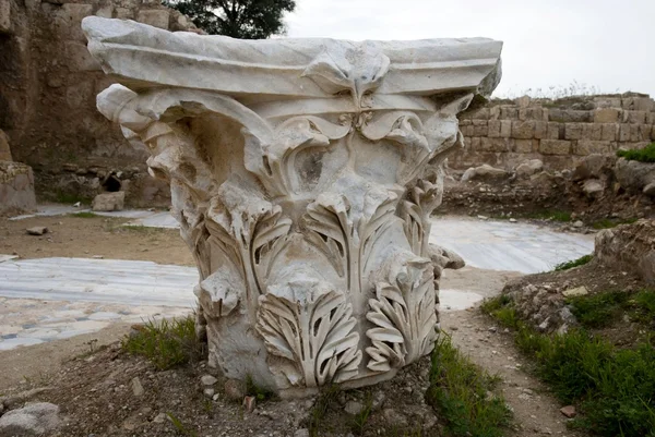 Ornamenti dell'antica colonna ionica di Salamina — Foto Stock