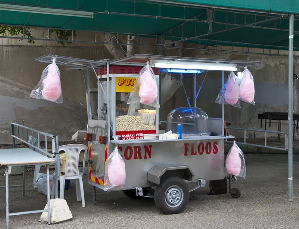 Popcorn och candy floss — Stockfoto