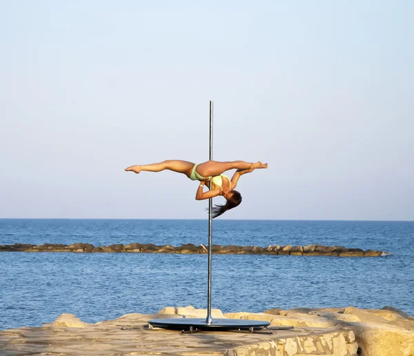 Akrobatisk program stockbilde