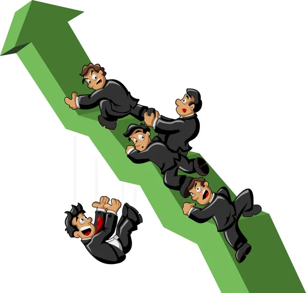 Empresarios escalando — Vector de stock