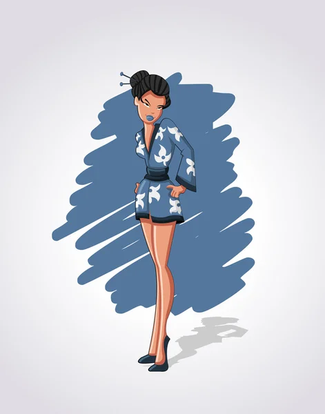 Geisha de bande dessinée — Image vectorielle