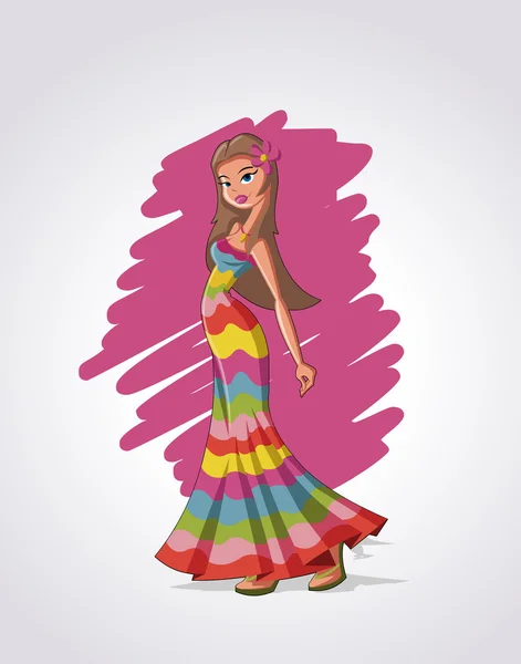 Blonde cartoon hippie — Stockvector