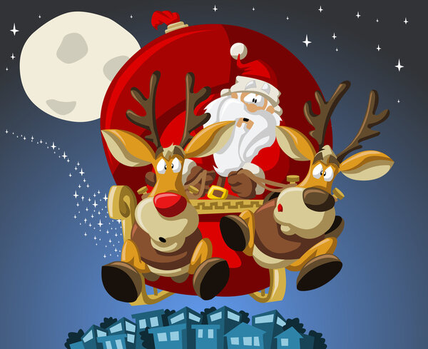 Santa-Claus on sleigh