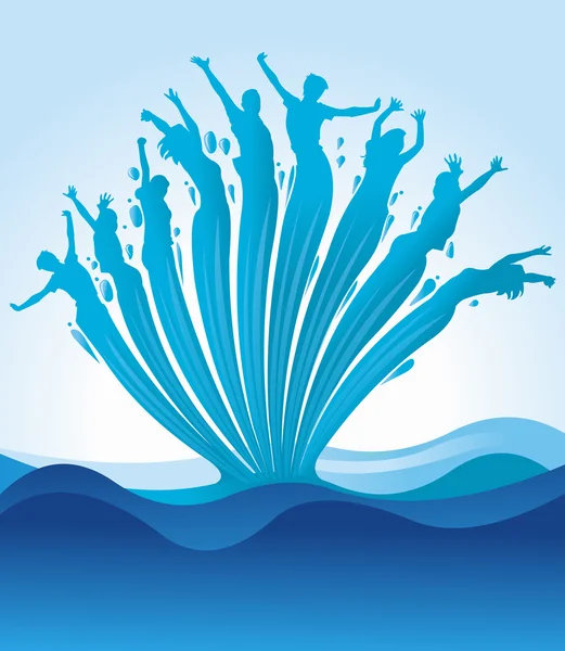 In shape of blue water splash — Stock Vector