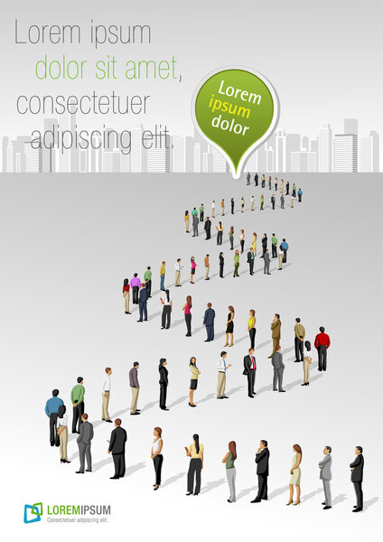 Бизнес стоя в очереди
