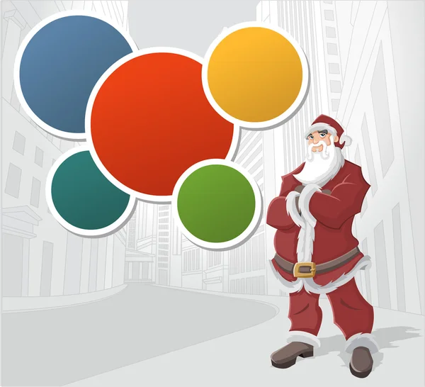 Santa Claus en la ciudad — Vector de stock