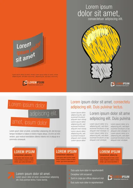 Plantilla gris y naranja — Vector de stock