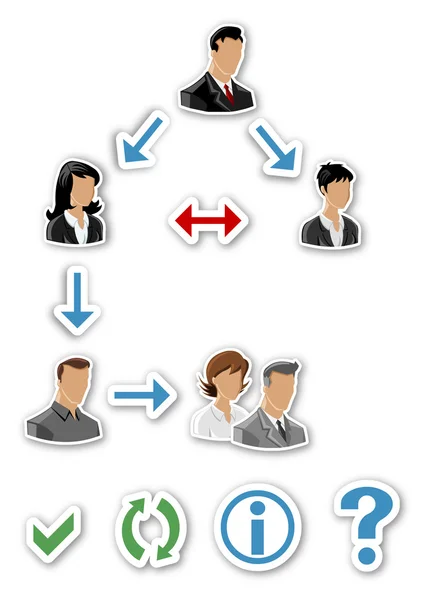 Business young faces icons — Stock Vector