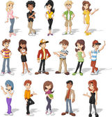 Gruppe glücklicher Cartoon-Teenager