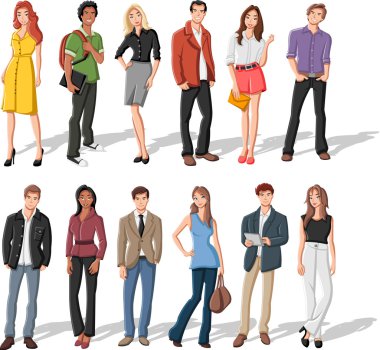 fashion cartoon young clipart