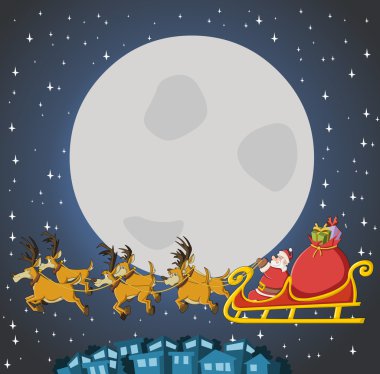 Noel Baba kızağa üzerinde