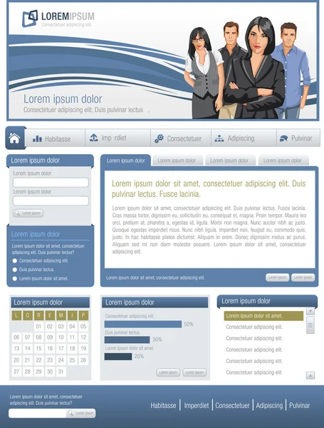 Sito web con business — Vettoriale Stock