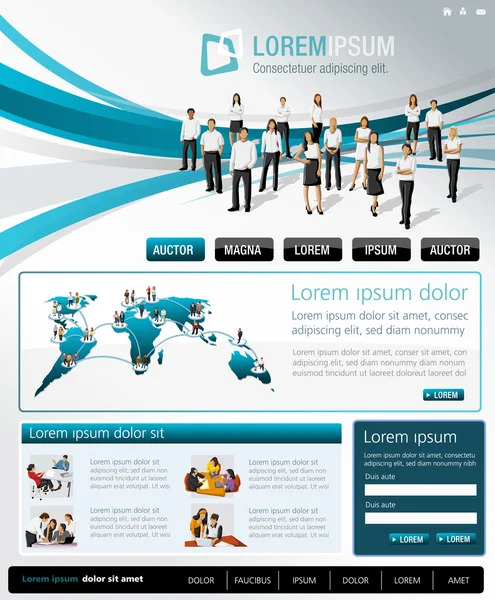 Sito web con business — Vettoriale Stock