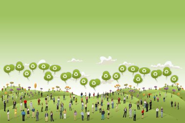 iş adamları yeşil tepeler üzerinde