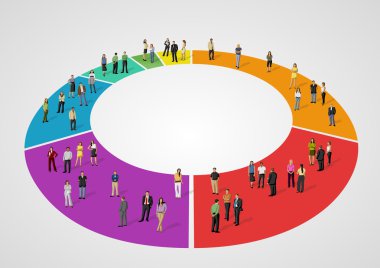 grafik üzerinde iş adamları