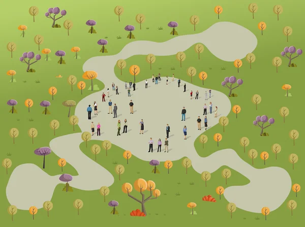 Les gens d'affaires dans une zone de confort dans un parc vert — Image vectorielle