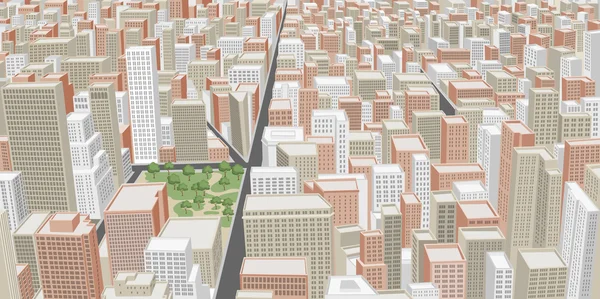 Grande ville avec bâtiments . — Image vectorielle