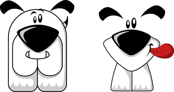 Bonito desenhos animados cães — Vetor de Stock