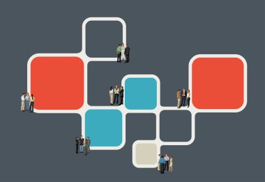 iş adamları ile renkli şablonu