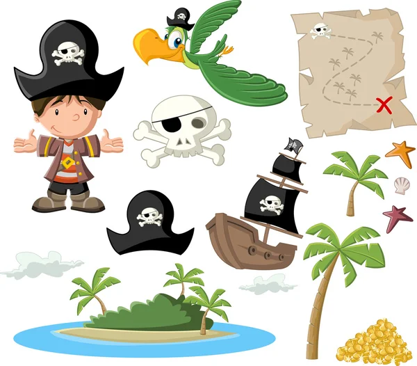 Cartoon pirat pojke — Stock vektor