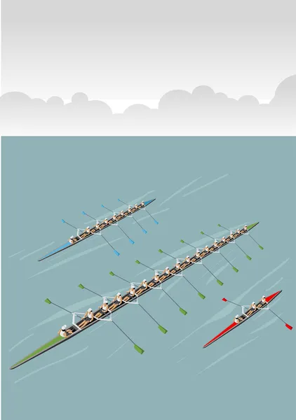 Course des hommes équipe d'aviron — Image vectorielle
