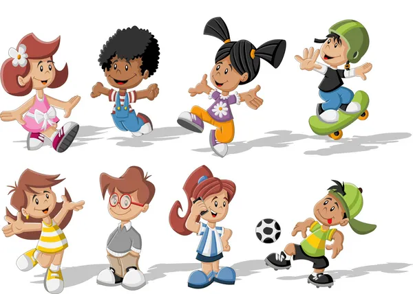 Niños de dibujos animados — Vector de stock