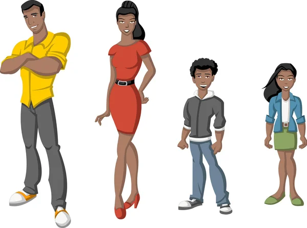 Familia negra — Vector de stock