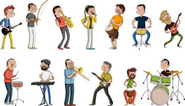 Karikatürcülerin çaldığı büyük bir grup.