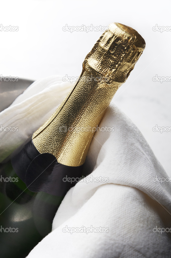 Bottle of Champagne - ready to be served