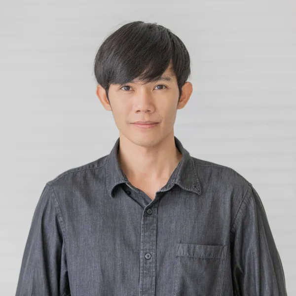 Portrait Close Shot Asian Male Model Short Black Hair Wearing — Stock Photo, Image