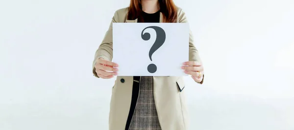 Studio Shot Incognito Unidentified Unrecognizable Faceless Female Officer Staff Business — Stock Photo, Image