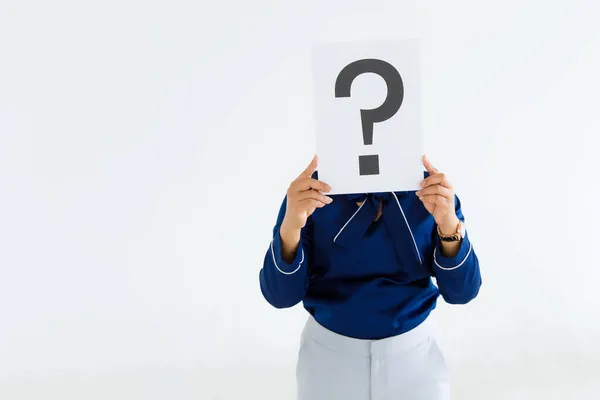 Studio Shot Unidentified Unrecognizable Faceless Female Officer Staff Business Suit — Stock Photo, Image