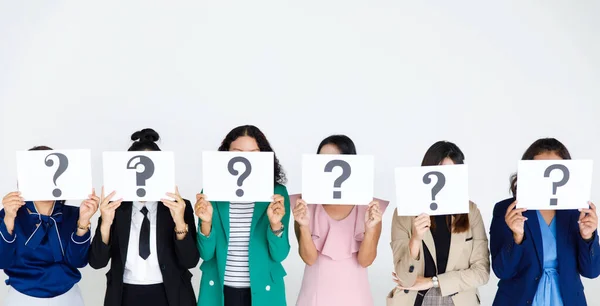 Studio Shot Unrecognizable Faceless Female Staff Officer Business Wears Stand — Stock Photo, Image