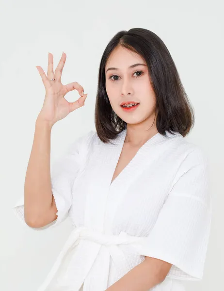 Skönhet Porträtt Studio Skott Tusenåriga Unga Asiatiska Svart Kort Hår — Stockfoto